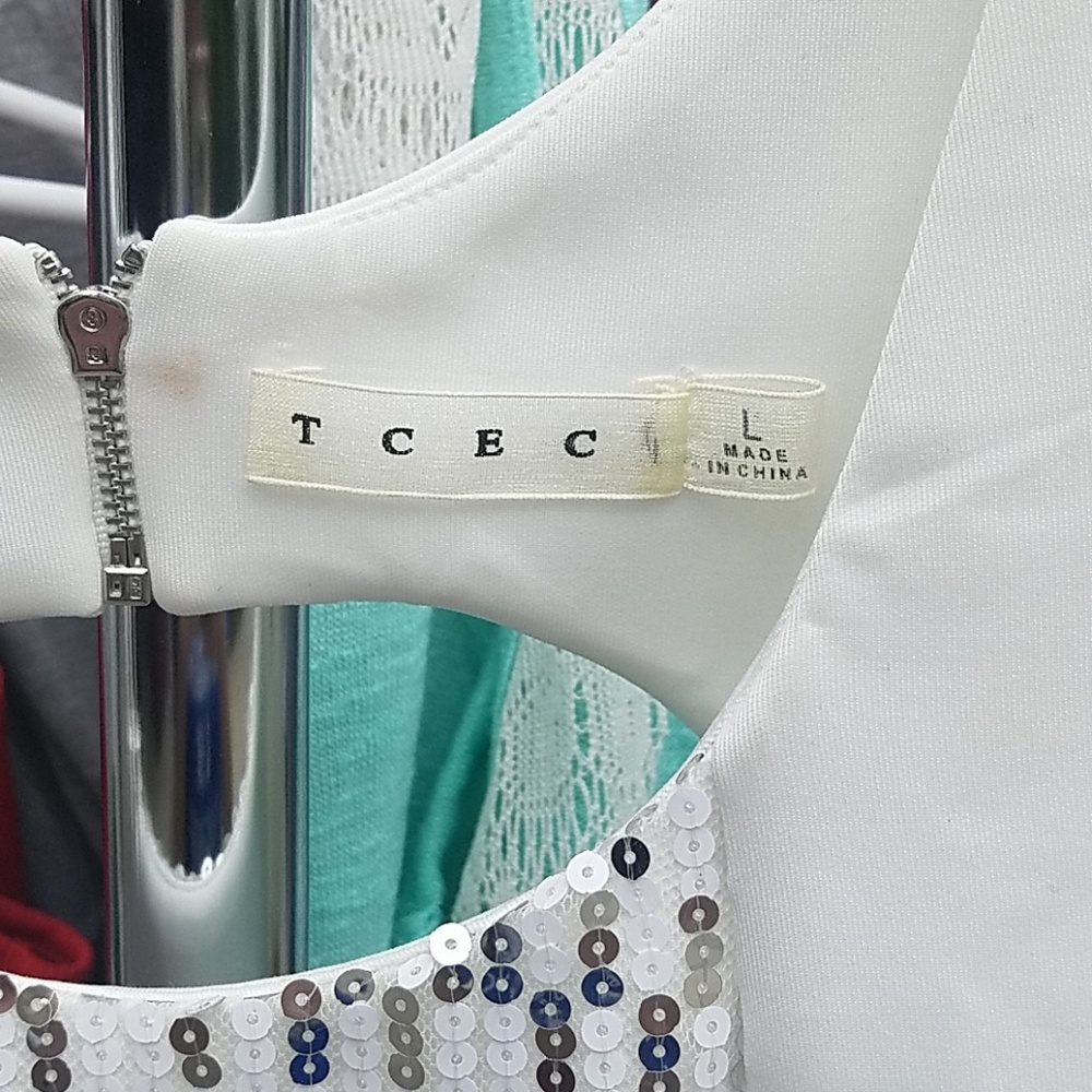 Tcec~ White Sequin Dress by Tcec - Picture 6 of 7